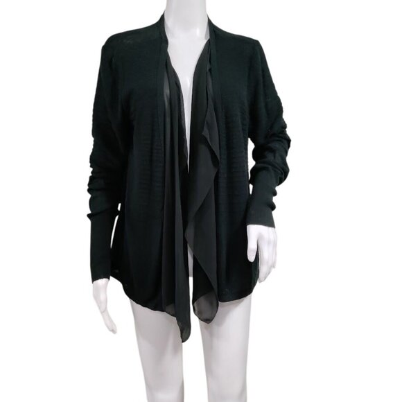 Simply Vera Open Black Knit Woman's Open Flowy Cardigan L - Picture 1 of 13